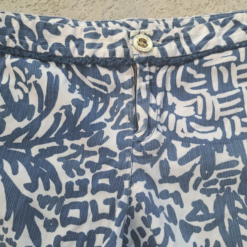 Lilly Pulitzer Navy & White Printed High-Waist Shorts